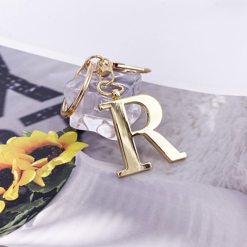 LAXPICOL Gold Letter A-Z Keychain for Women Bag Charms Purse Charms For Handbags Metal Alphabet Initial Letter Keychain - Image 5